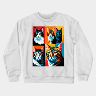 Pop Art Cat Portraits Crewneck Sweatshirt